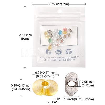Czech Lampwork Beads/Gold Inlay Color LAMP-YW0001-09-1