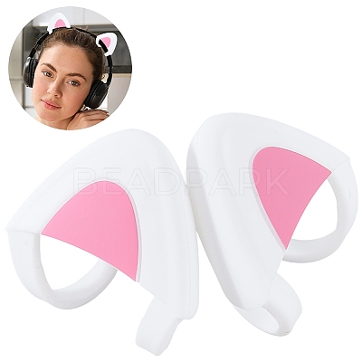 1 Pair Silicone Cat Ear Headphones Decorations DIY-CP0013-62A-1