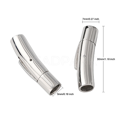 Tarnish Resistant Column 316 Surgical Stainless Steel Bayonet Clasps X-STAS-A021-5mm-1