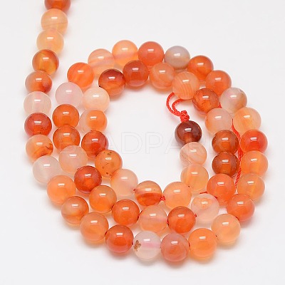 Natural Carnelian Beads Strands X-G-N0006-6mm-17-1