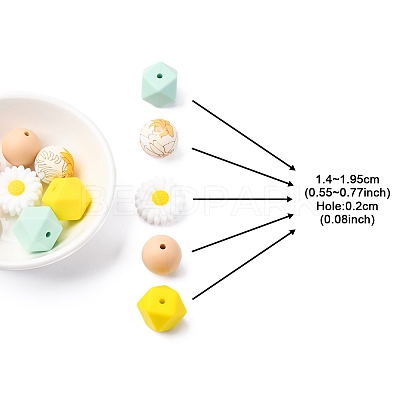 5 Styles Food Grade Eco-Friendly Silicone Beads SIL-FS0001-25-1