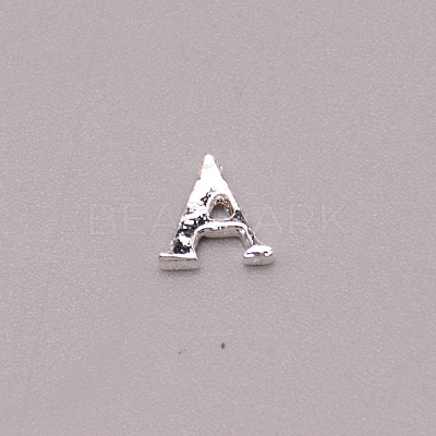 Letter A~Z Alloy Rhinestone Cabochons MRMJ-WH0072-92A-1