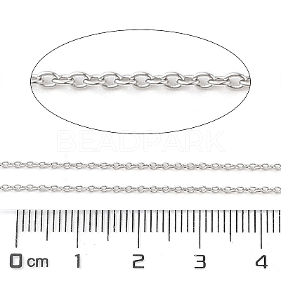 Anti-Tarnish Rhodium Plated 925 Sterling Silver Cable Chains STER-E072-02P-02-1