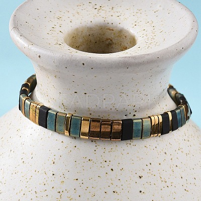 Vintage Ethnic Style Adjustable Glass Tila Beaded Handmade Slider Bracelets for Women ZN9527-1-1