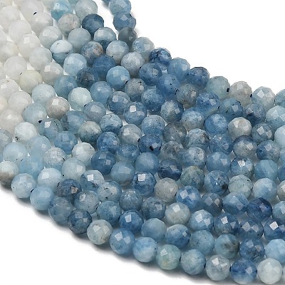 Gradient Color Natural Devil Blue Aquamarine Beads Strands G-NH0072-B01-5mm-1