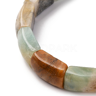 Natural Flower Amazonite Bead Stretch Bracelets for Women Men BJEW-C097-02A-11-1