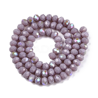 Electroplate Opaque Solid Color Glass Beads Strands LS-EGLA-A044-P6mm-L13-1