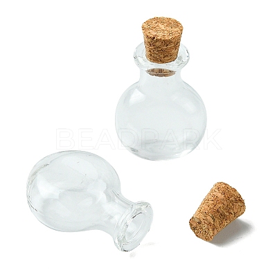 6Pcs Clear Mini High Borosilicate Glass Bottle Bead Containers AJEW-FS0001-09A-1