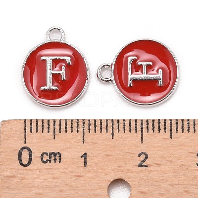 Platinum Plated Alloy Enamel Charms ENAM-S118-03F-P-1
