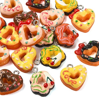 18Pcs 9 Colors Opaque Resin Pendants CRES-YW0002-82-1
