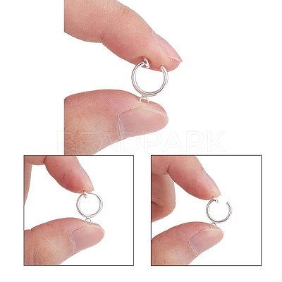 Brass Clip-on Hoop Earring Findings KK-P102-01S-1