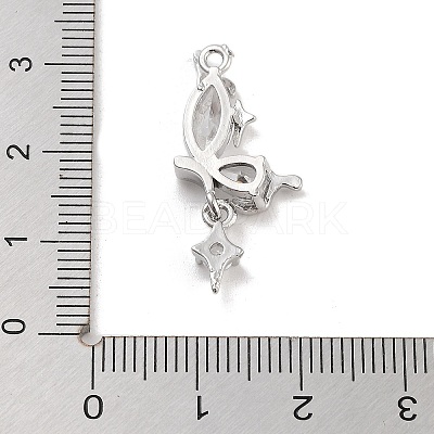 Brass Pave Clear Cubic Zirconia Pendants KK-Z061-14P-02-1
