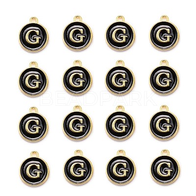 Golden Plated Alloy Charms LS-ENAM-S118-02G-1