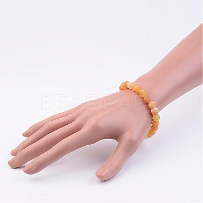 Natural Weathered Agate(Dyed) Stretch Beads Bracelets BJEW-JB02513-02-1