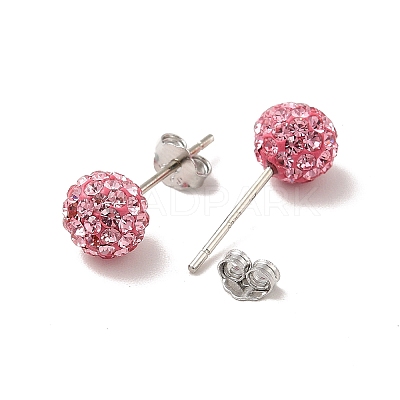Sexy Valentines Day Gifts for Her 925 Sterling Silver Austrian Crystal Rhinestone Ball Stud Earrings Q286J111-1