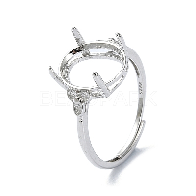 Adjustable 925 Sterling Silver Ring Components STER-K179-40P-1