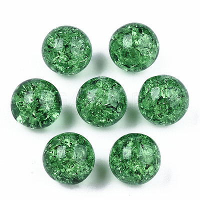 Transparent Crackle Acrylic Round Beads Strands X-CCG-R002-12mm-08-1