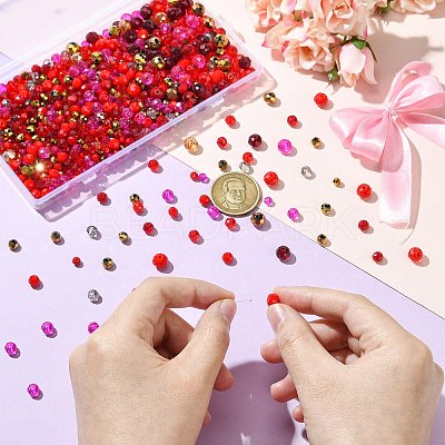 1000Pcs 3 Styles Glass Rondelle Beads GLAA-CJC0009-09B-1