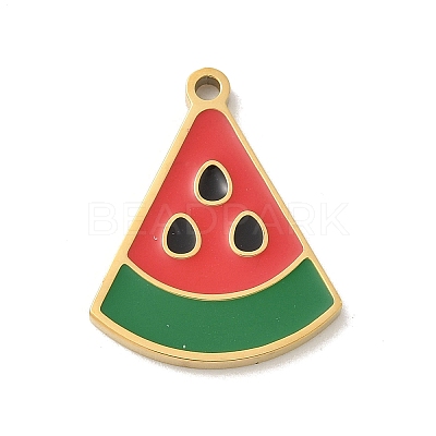 304 Stainless Steel Enamel Charms STAS-I322-84E-G-1