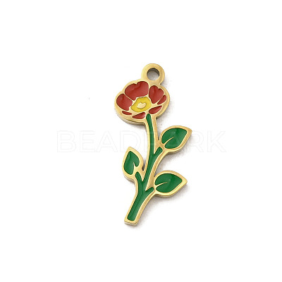304 Stainless Steel Enamel Pendants STAS-I335-04G-01-1