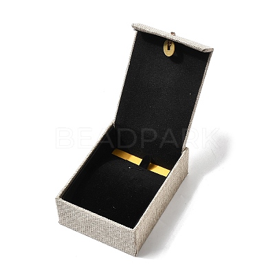 Wood Covered with Linen Cloth Pendant Necklace Boxes OBOX-XCP0001-04-1