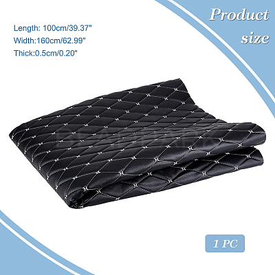 Rhombus Pattern PVC Leather Quilted Foam Backed Fabric FIND-WH0420-138-1