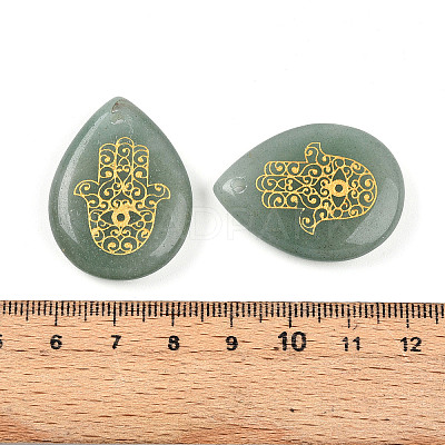 Natural Green Aventurine Pendants G-N345-05C-1
