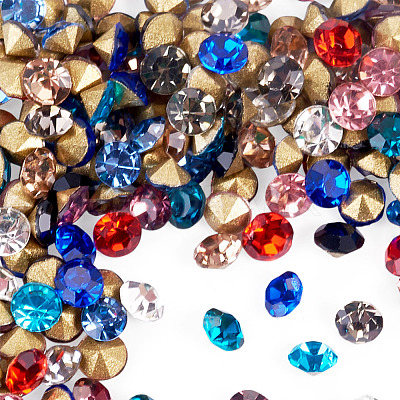 Pointed Back Glass Rhinestone Cabochons RGLA-YS0001-04A-1