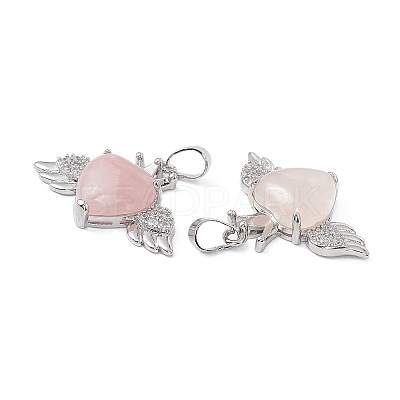 Natural Rose Quartz Pendants G-P492-02P-21-1