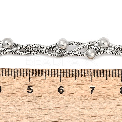 304 Stainless Steel Layered Necklaces NJEW-Z072-01P-1