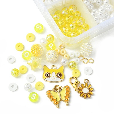 DIY Round Acrylic & Glass Beads Bracelets Jewelry Kits DIY-FS0006-29E-1
