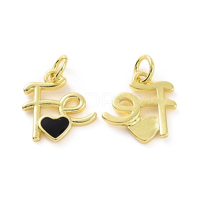 Rack Plating Brass Enamel Charms KK-C008-18G-1