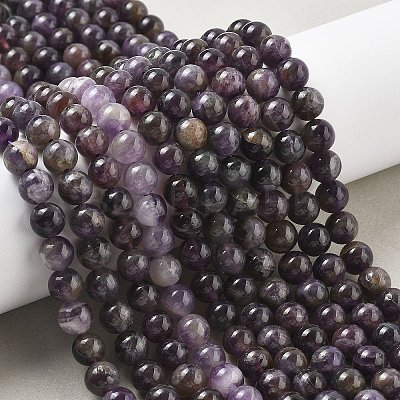 Natural Amethyst Beads Strands G-G779-8MM-05A-1