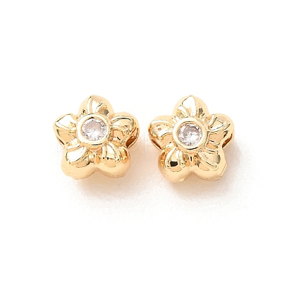 Brass Pave Cubic Zirconia Spacer Beads KK-F942-26G-02-1