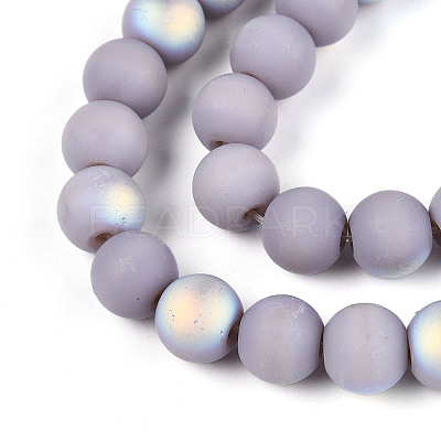 Frosted Opaque Glass Beads Strands LS-GLAA-T032-P8mm-MBB07-1