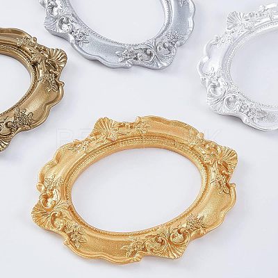 4Pcs 4 Colors Oval Retro Resin Photo Frames AJEW-FG0001-48-1