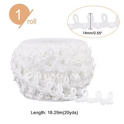 20 Yards Polyester Braid Trims with Elastic Button Loops OCOR-PH0001-94A-1