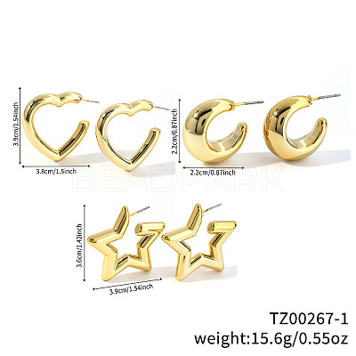 3 Pairs Elegant Fashionable Plastic Earring Sets ZG6884-1-1