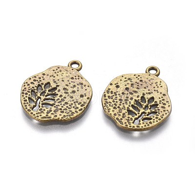 Tibetan Style Alloy Pendants TIBEP-A14120-AB-FF-1