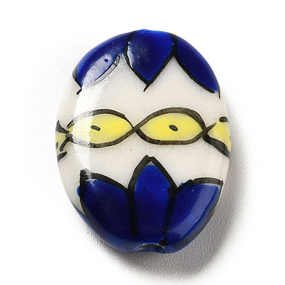 Handmade Printed Porcelain Beads PORC-F005-01F-1