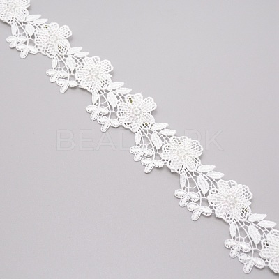 Lace Trim Colorful Flower Pattern DIY Embroidered Trim Ribbons DIY-WH0182-13-1