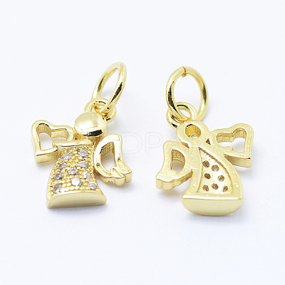 Brass Micro Pave Cubic Zirconia Charms KK-P133-03-NR-1