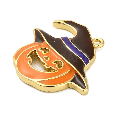 Halloween Brass Enamel Pendants KK-F915-01F-G-1