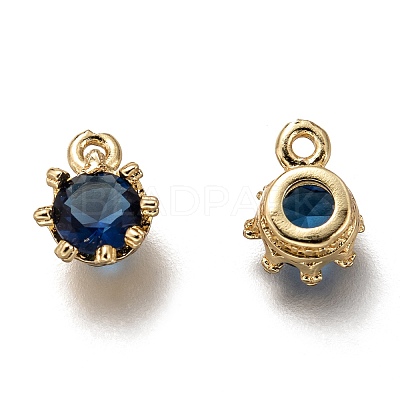 Brass Micro Pave Cubic Zirconia Charms LS-ZIRC-I051-03G-07-1
