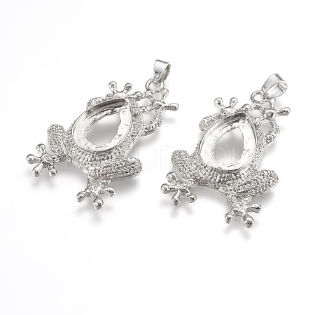 Alloy Pendant Cabochon Open Back Settings PALLOY-K099-09P-1