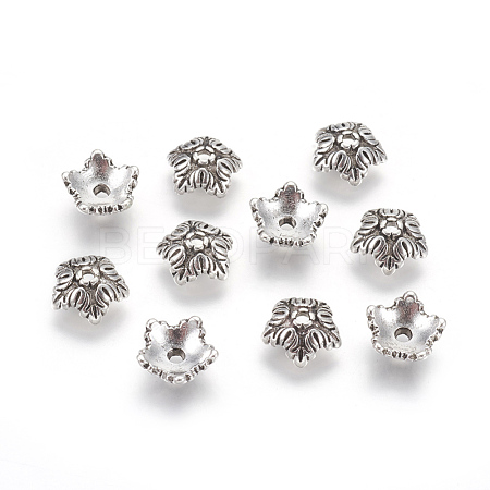 Tibetan Style Bead Caps TIBEB-A24621-AS-LF-1
