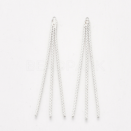 Brass Serpentine Chain Tassel Big Pendants X-KK-T035-133P-1
