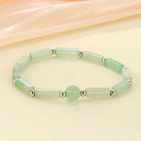 Natural Green Aventurine Beaded Stretch Bracelets for Men Women WGE4A78-08-1