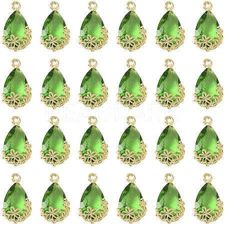 Transparent Glass Pendants GLAA-FZ0001-02G-1