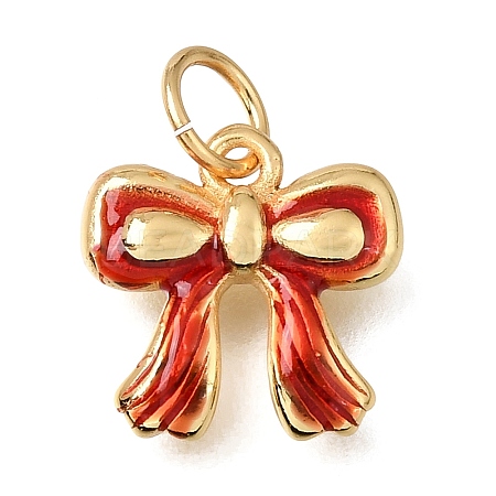 Brass Enamel Pendants KK-G605-11G-04-1